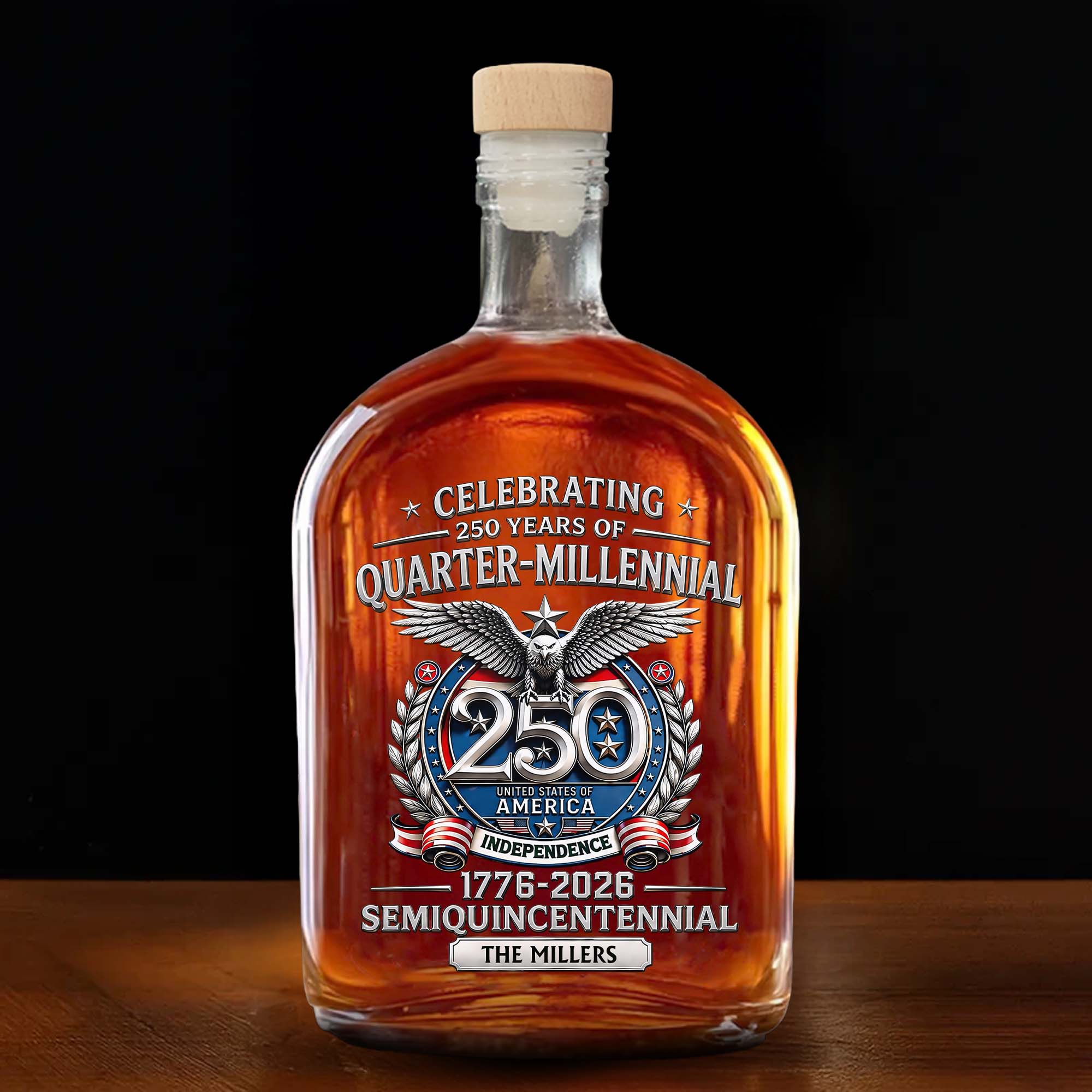 Personalized Whiskey Bottle Custom Name Gift for Dad 4th of July Whiskey Bottle GradoCreations