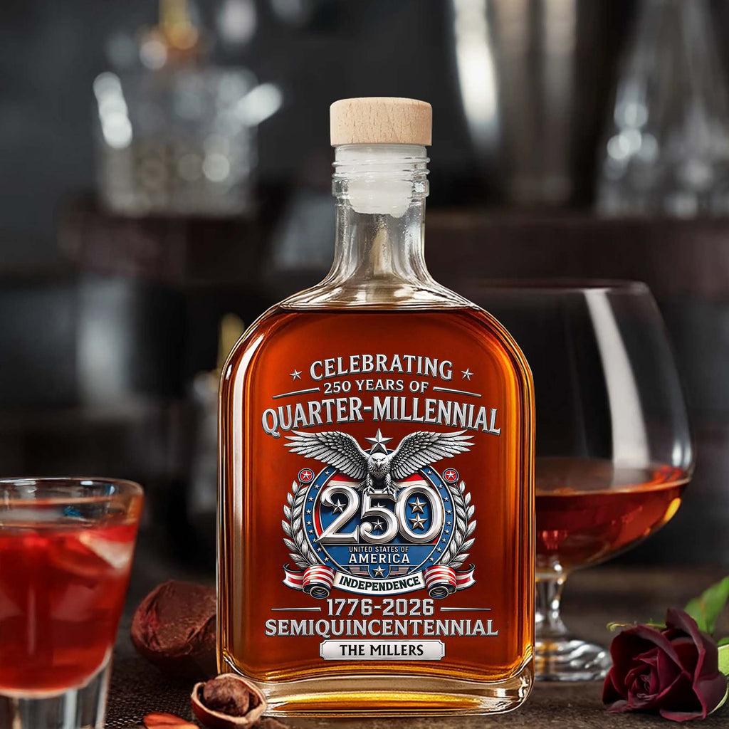 Personalized Whiskey Bottle Custom Name Gift for Dad 4th of July Whiskey Bottle GradoCreations