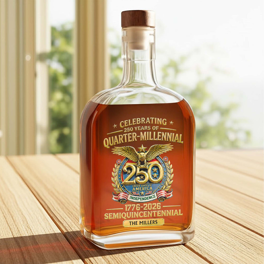 Personalized Whiskey Bottle Custom Name Gift for Dad 4th of July Whiskey Bottle GradoCreations