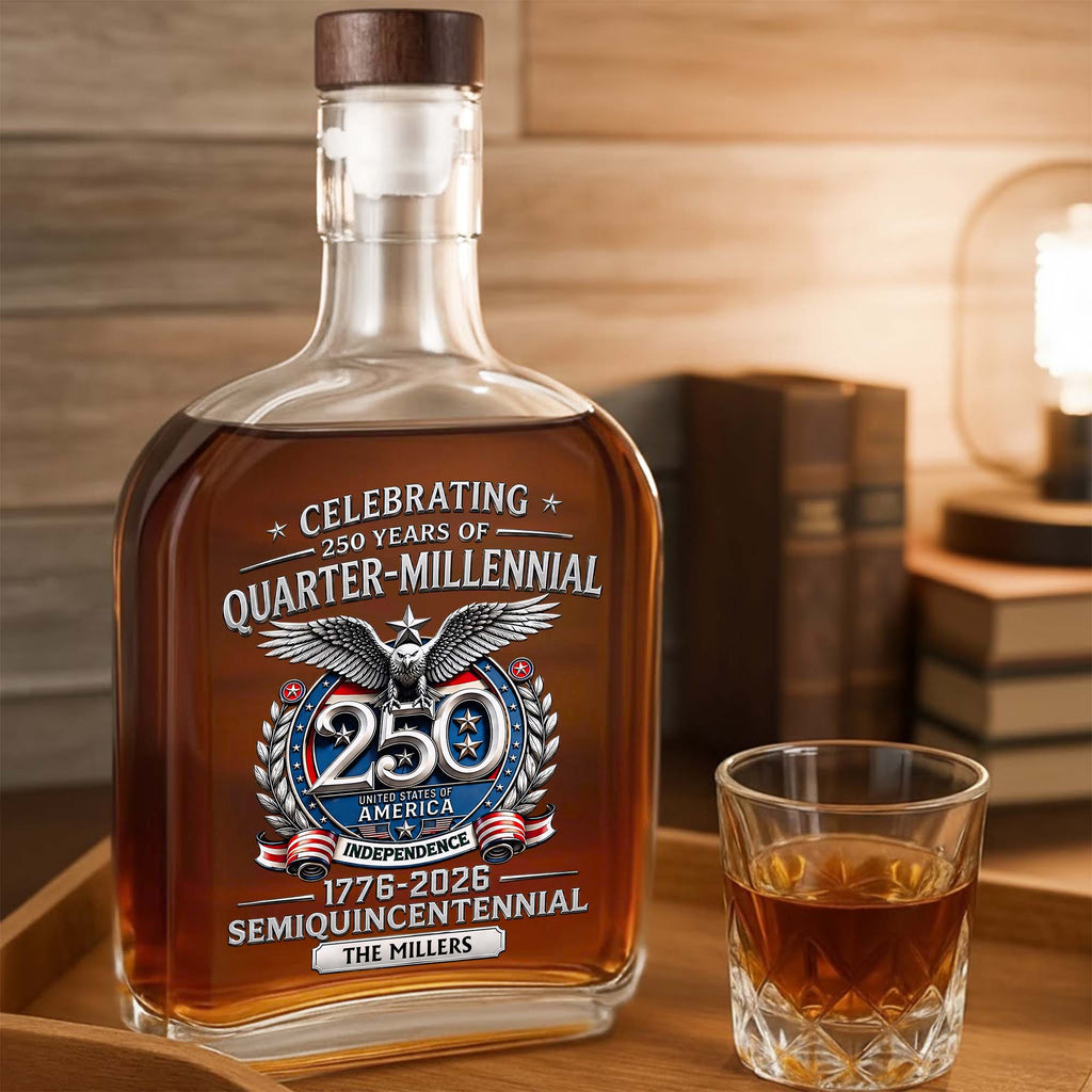 Personalized Whiskey Bottle Custom Name Gift for Dad 4th of July Whiskey Bottle GradoCreations