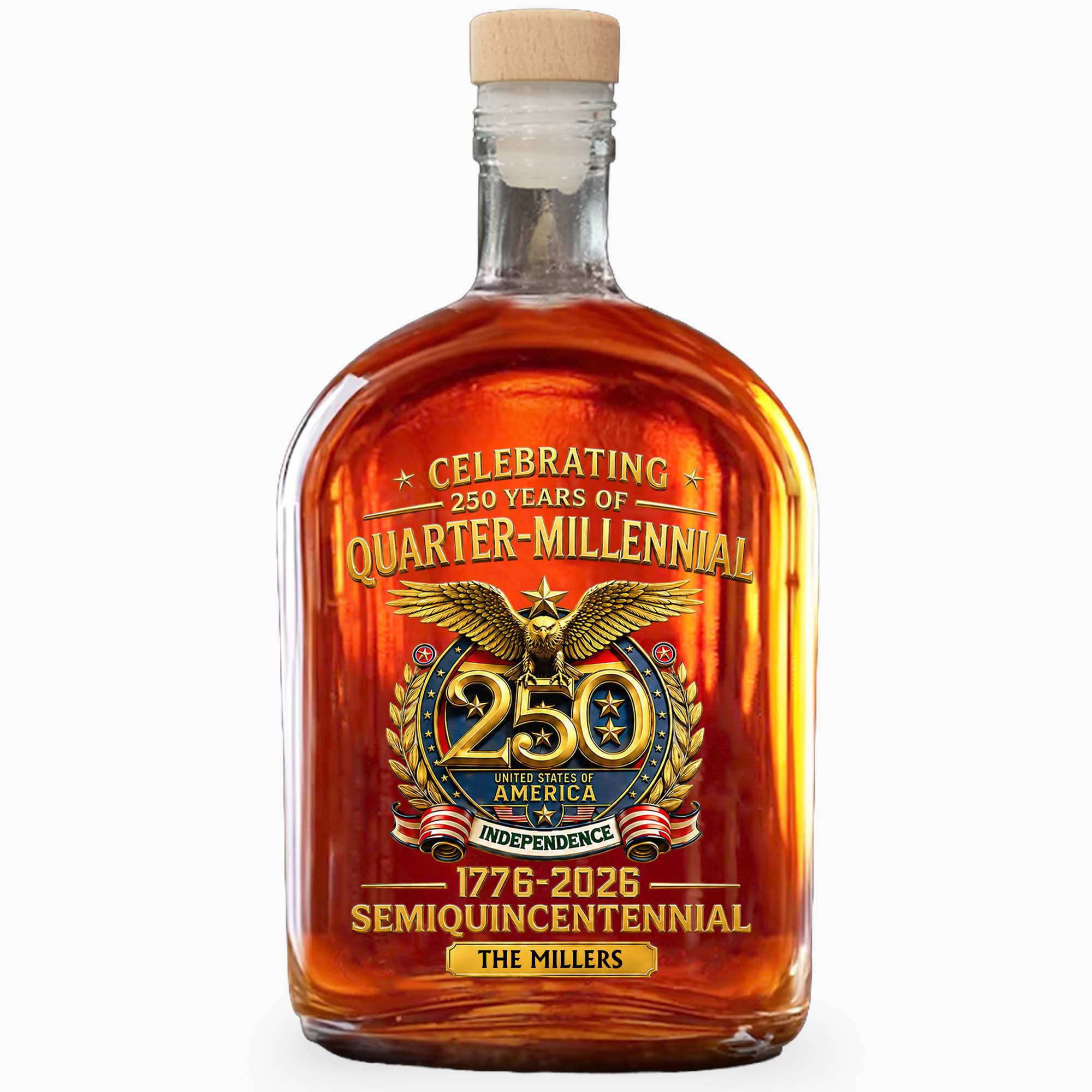 Personalized Whiskey Bottle Custom Name Gift for Dad 4th of July Whiskey Bottle GradoCreations