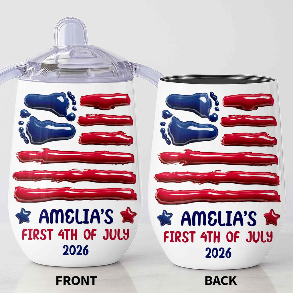 Personalized 4th of July Sippy Cup Custom Name for Kids Sippy Cup GradoCreations