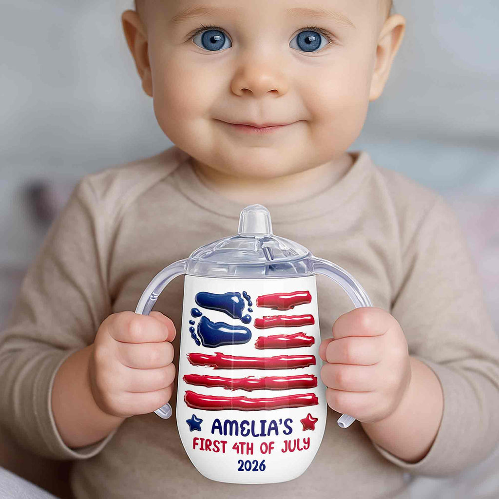 Personalized 4th of July Sippy Cup Custom Name for Kids Sippy Cup GradoCreations