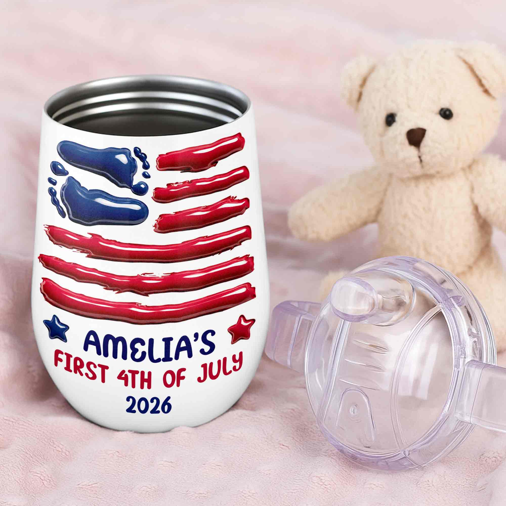 Personalized 4th of July Sippy Cup Custom Name for Kids Sippy Cup GradoCreations