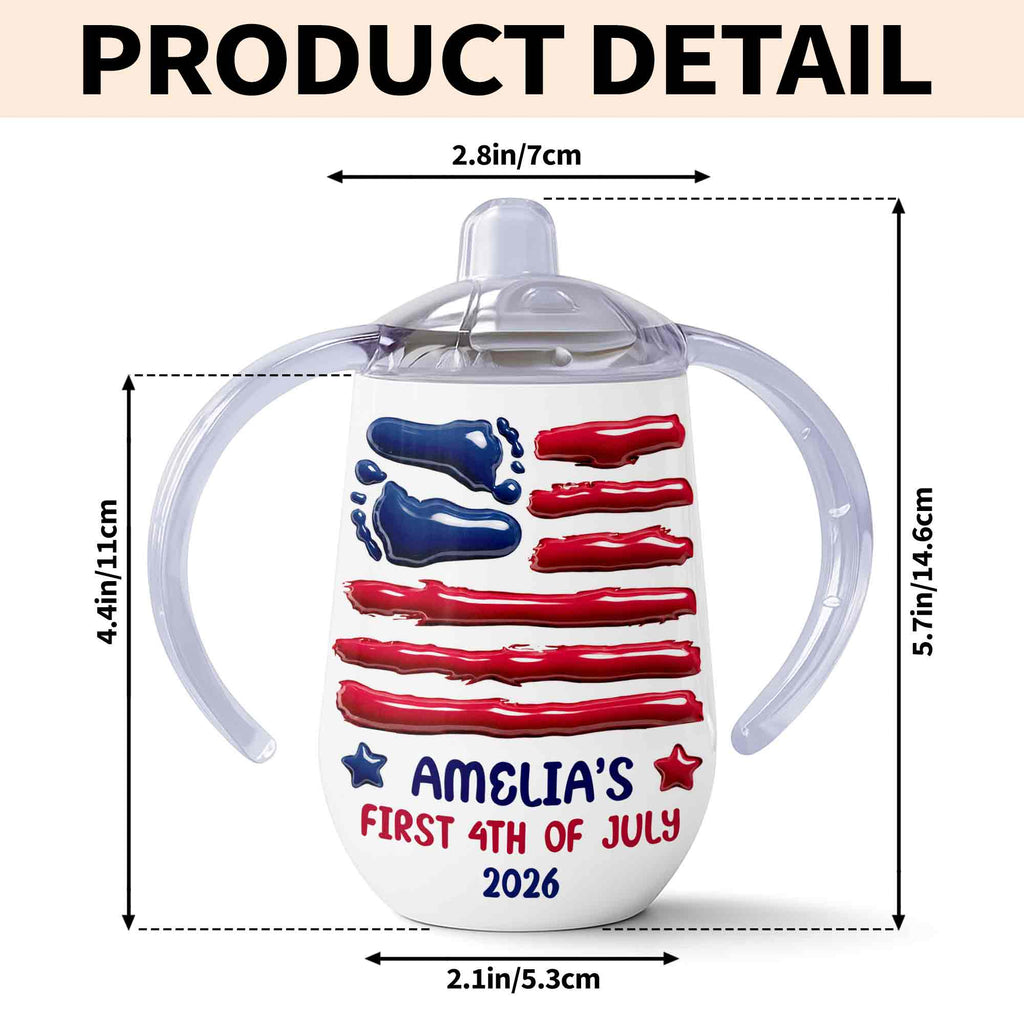 Personalized 4th of July Sippy Cup Custom Name for Kids Sippy Cup GradoCreations