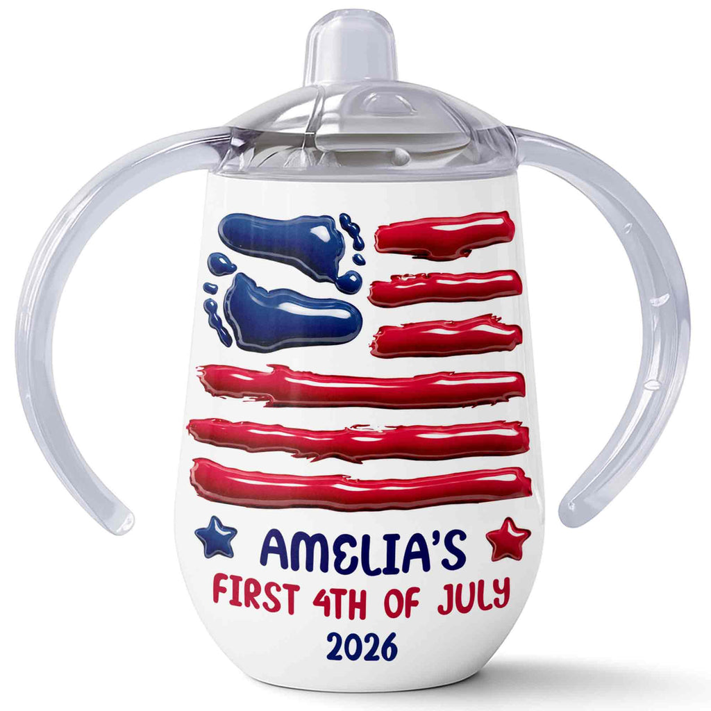 Personalized 4th of July Sippy Cup Custom Name for Kids Sippy Cup GradoCreations