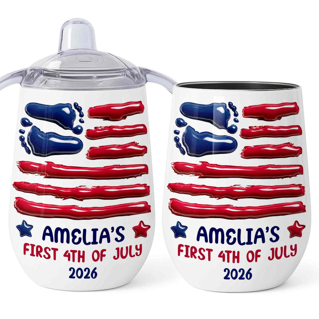 Personalized 4th of July Sippy Cup Custom Name for Kids Sippy Cup GradoCreations