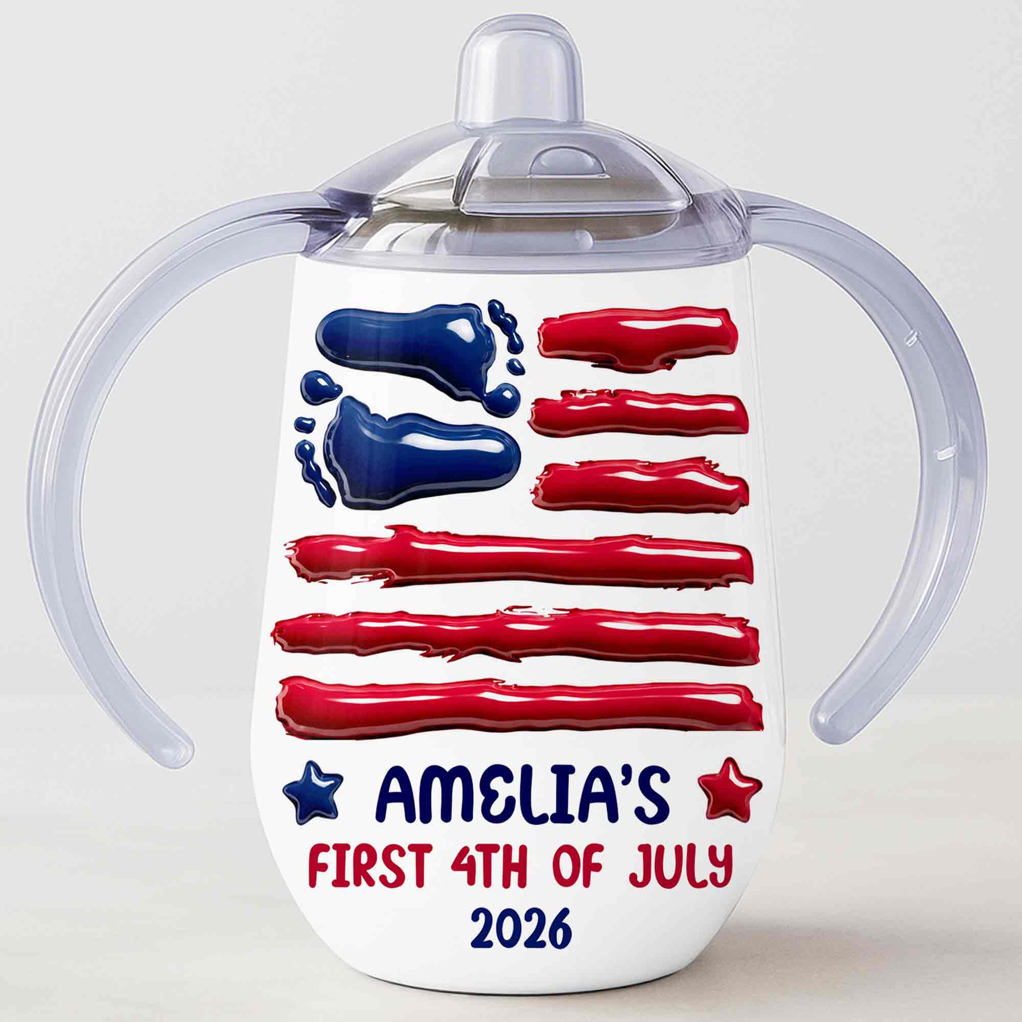 Personalized 4th of July Sippy Cup Custom Name for Kids Sippy Cup GradoCreations