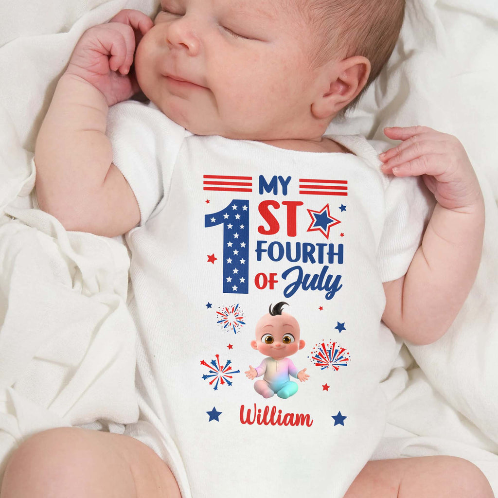 Personalized Baby Onesie Custom Name Fourth of July Gift Baby Onesie GradoCreations
