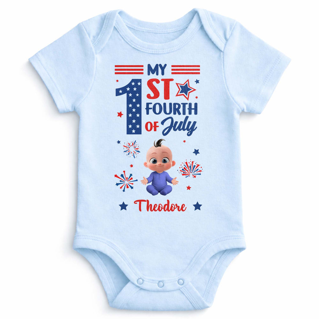 Personalized Baby Onesie Custom Name Fourth of July Gift Baby Onesie GradoCreations