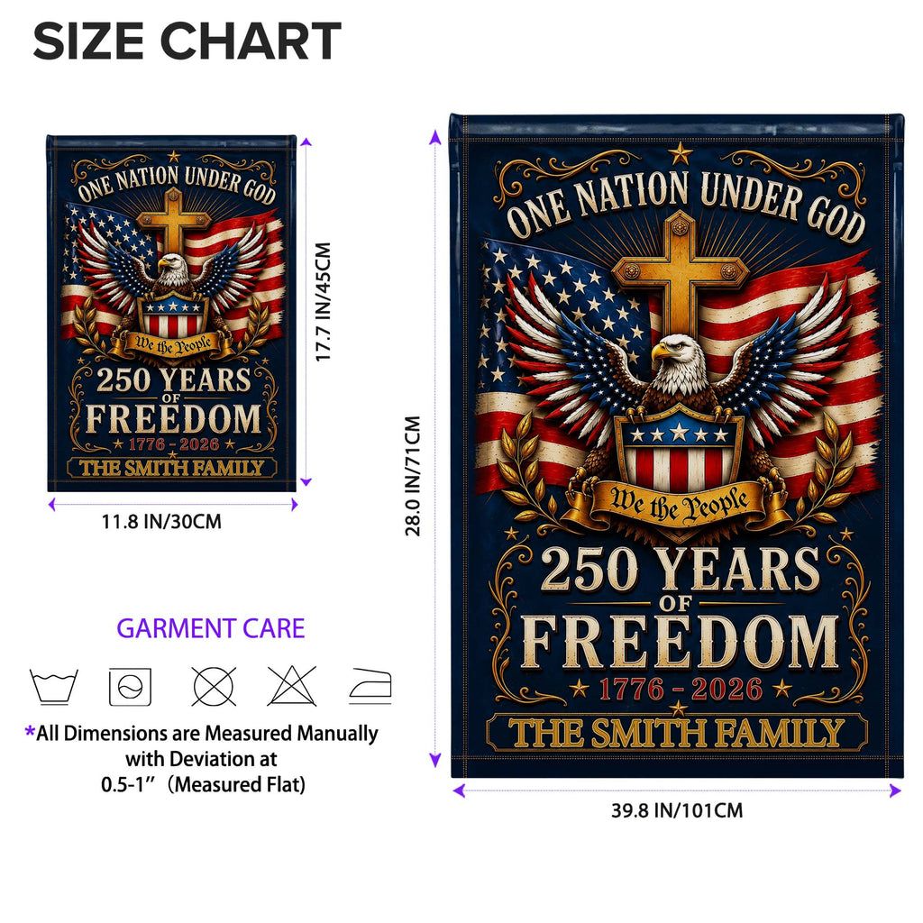 Personalized Double-Sided Garden Flag with Eagle and Family Name for 4th of July Garden Flag GradoCreations