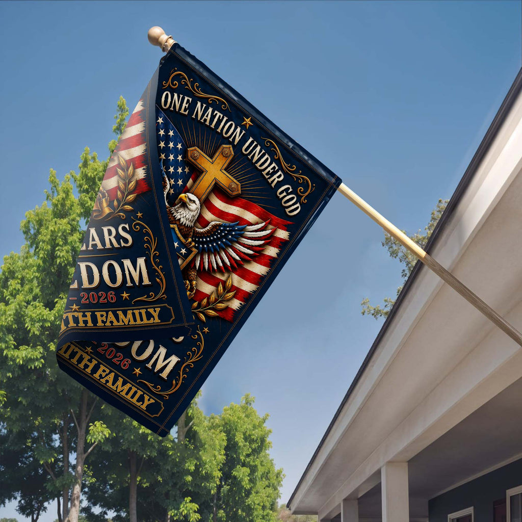 Personalized Double-Sided Garden Flag with Eagle and Family Name for 4th of July Garden Flag GradoCreations