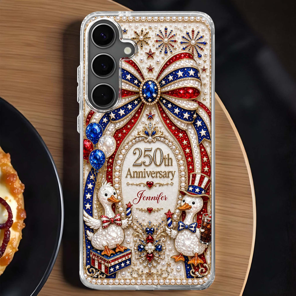 Personalized Clear Phone Case Custom Name Patriotic Gift Clear Phone Case GradoCreations