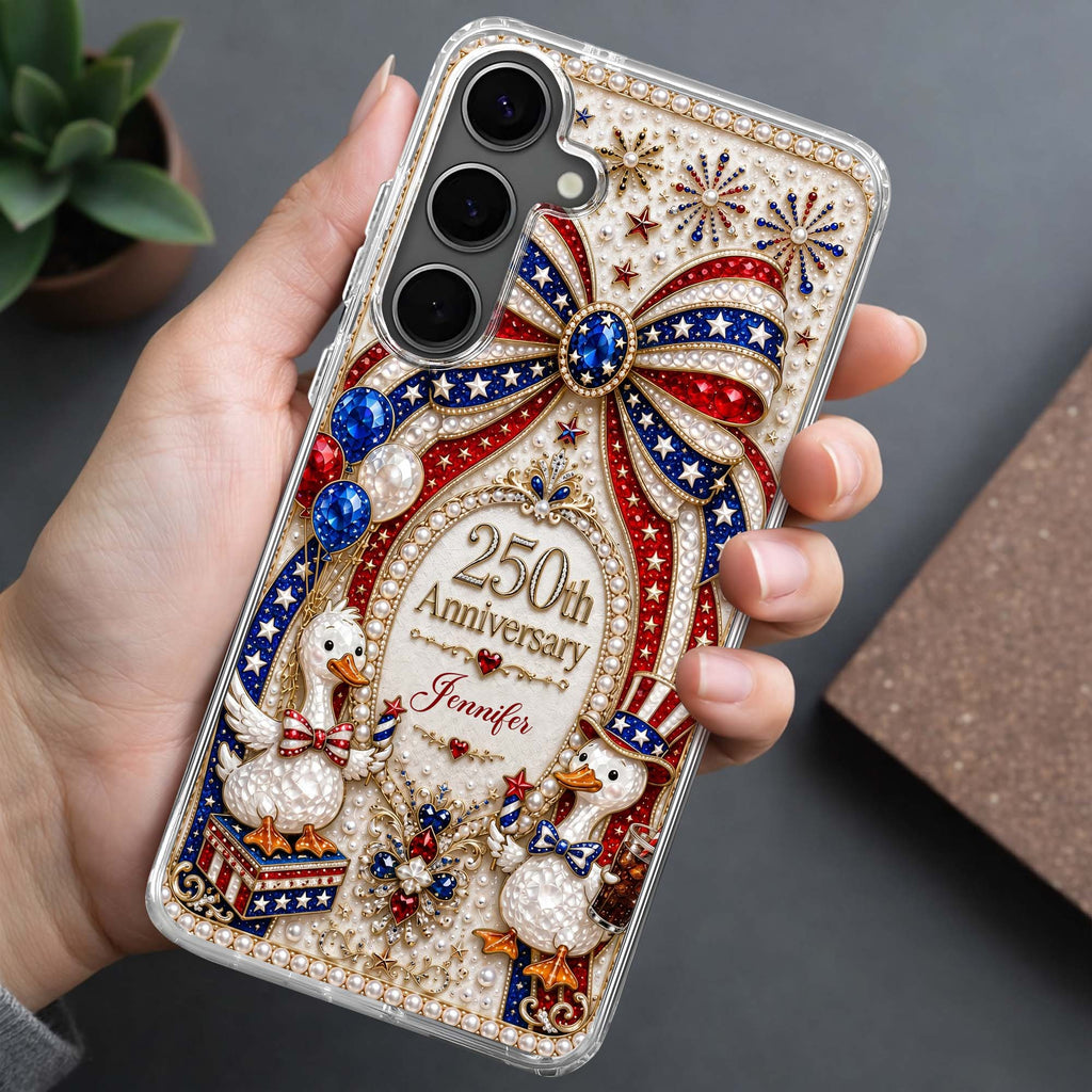 Personalized Clear Phone Case Custom Name Patriotic Gift Clear Phone Case GradoCreations