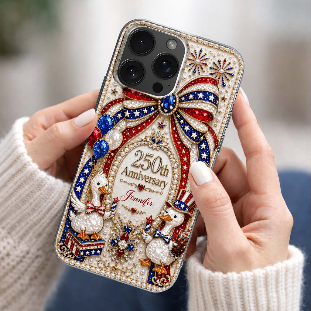 Personalized Clear Phone Case Custom Name Patriotic Gift Clear Phone Case GradoCreations