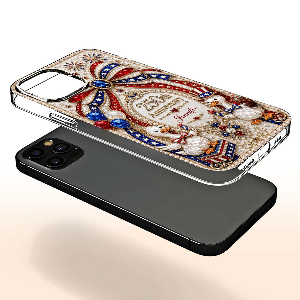 Personalized Clear Phone Case Custom Name Patriotic Gift Clear Phone Case GradoCreations