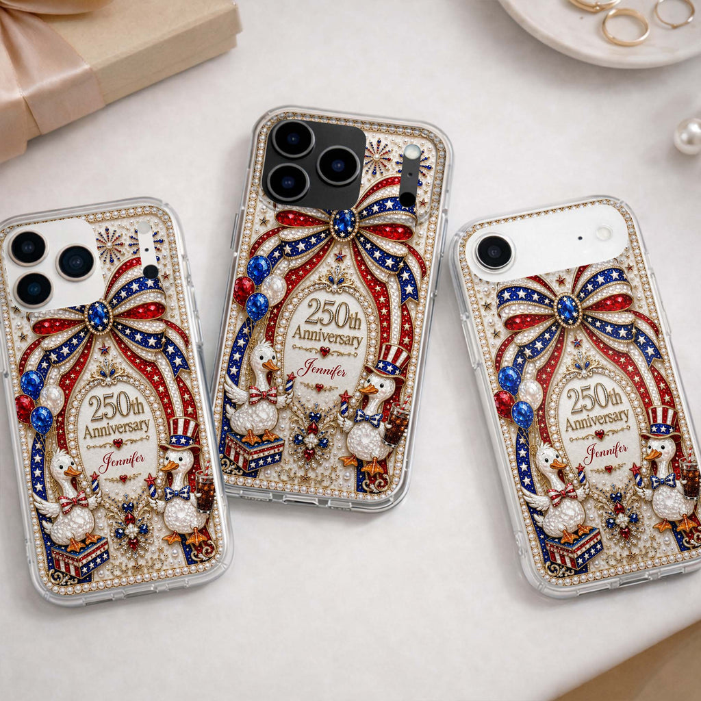 Personalized Clear Phone Case Custom Name Patriotic Gift Clear Phone Case GradoCreations