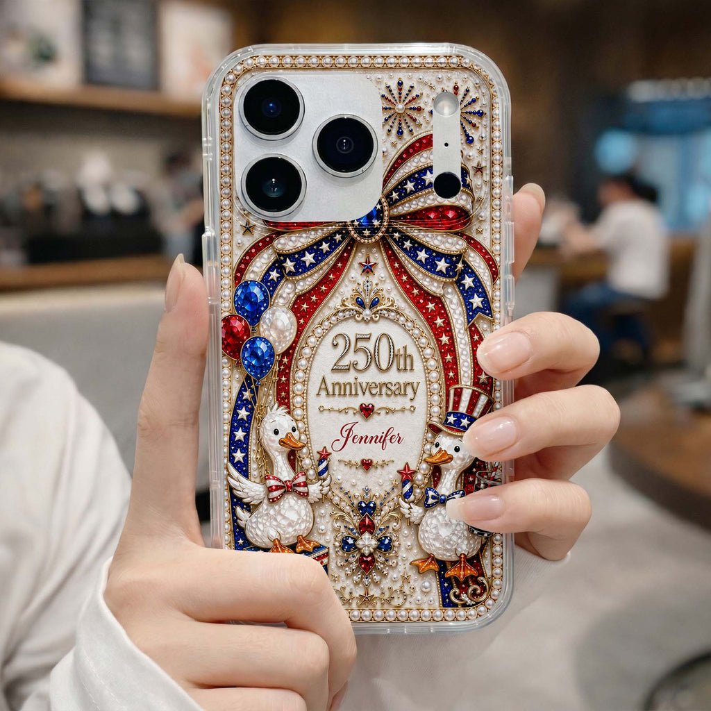 Personalized Clear Phone Case Custom Name Patriotic Gift Clear Phone Case GradoCreations