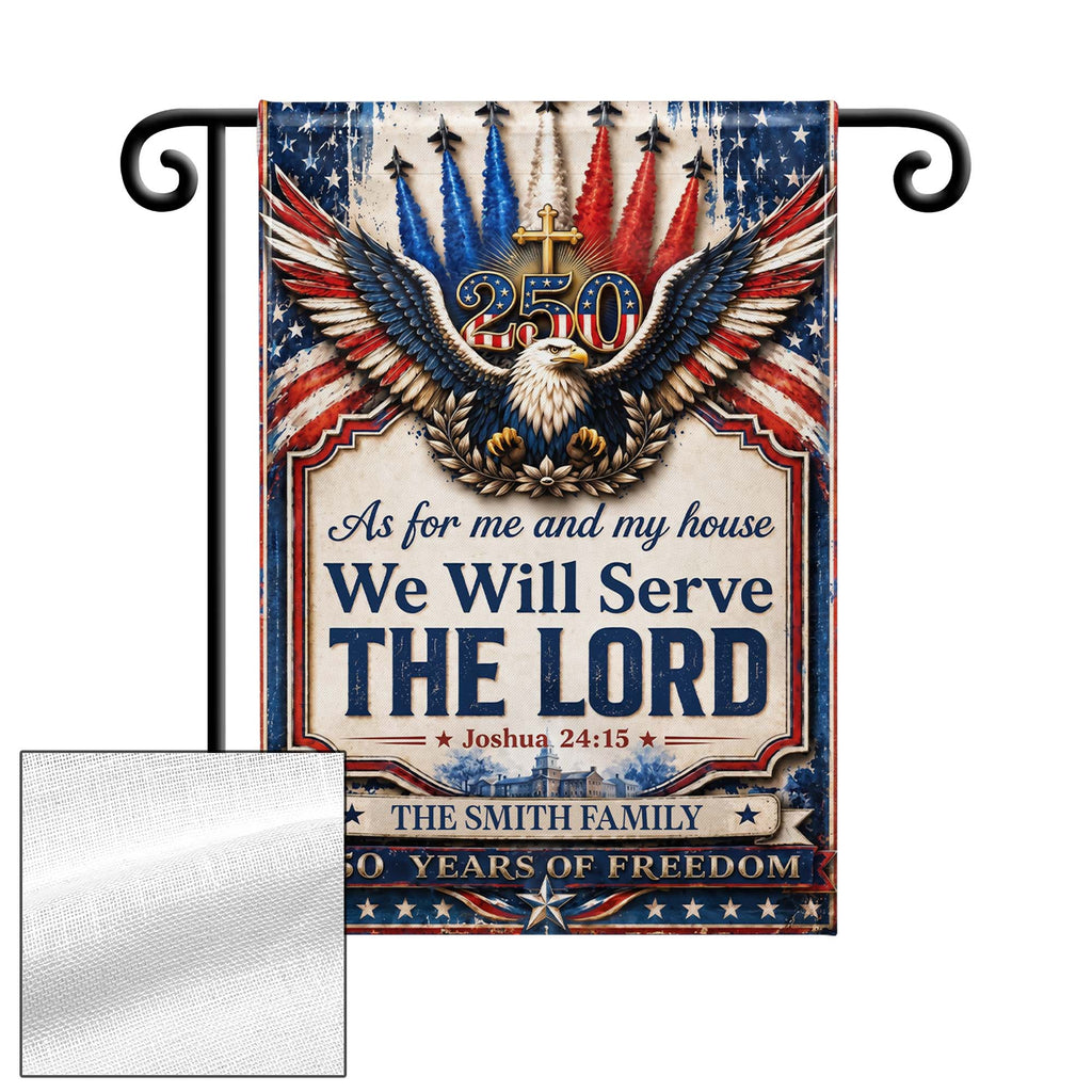 Personalized Double-Sided Garden Flag Custom Family Name Eagle Cross Gift for Dad Garden Flag GradoCreations