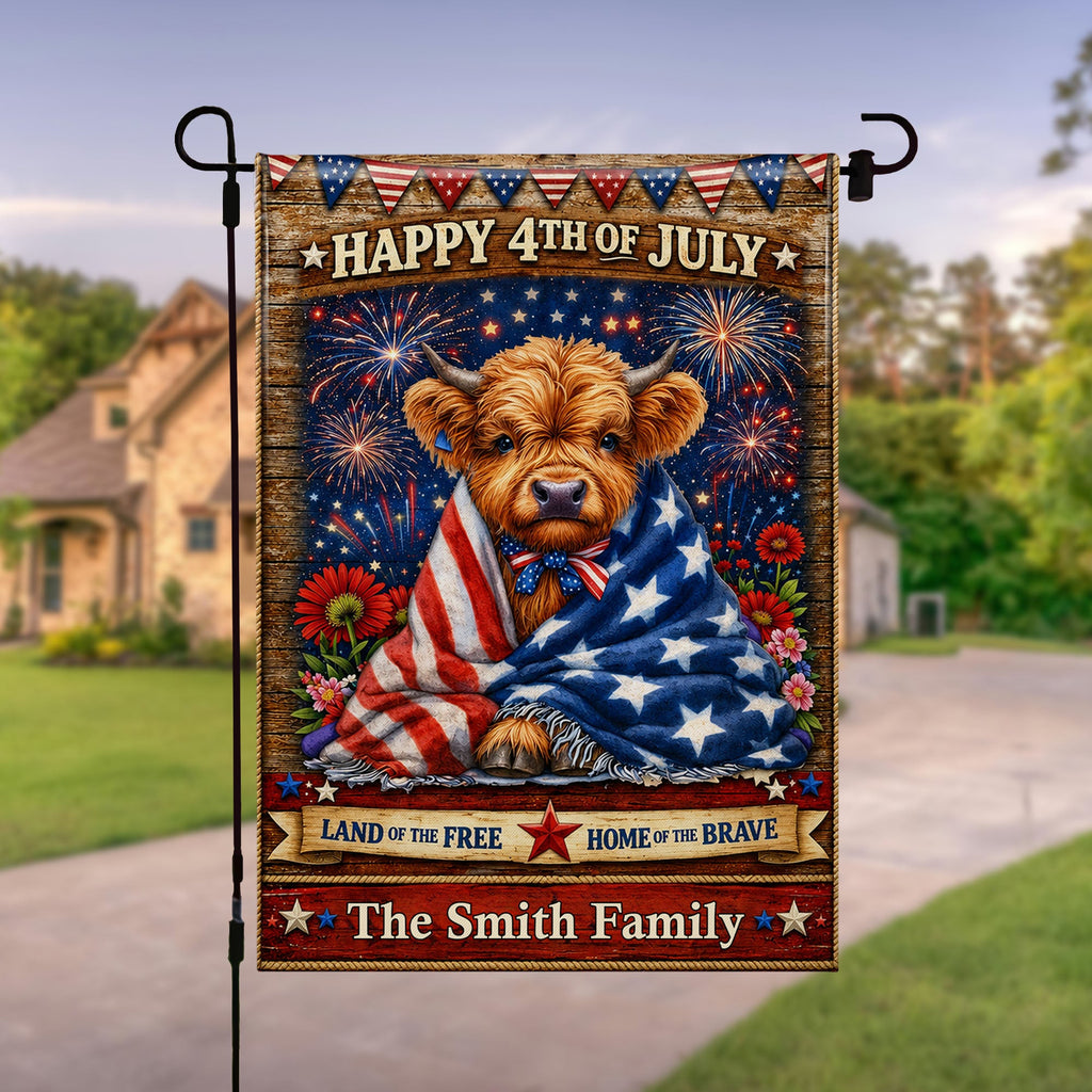 Personalized Double-Sided Garden Flag Custom Family Name 4th of July Decoration Garden Flag GradoCreations
