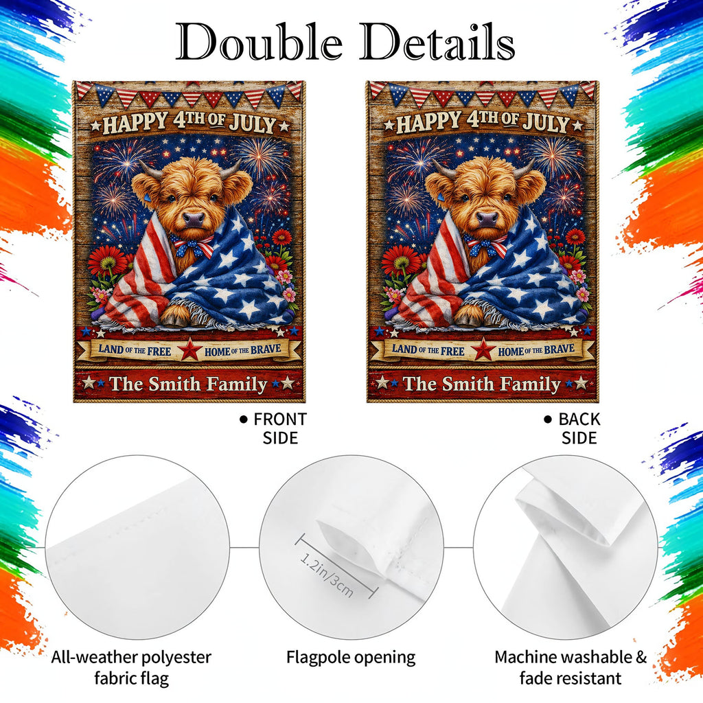Personalized Double-Sided Garden Flag Custom Family Name 4th of July Decoration Garden Flag GradoCreations