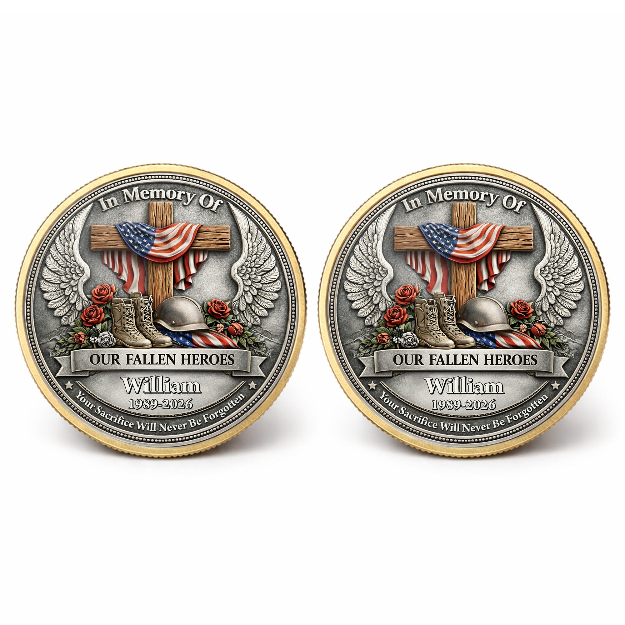 Personalized Memorial Commemorative Coin Custom Name Gift Commemorative Coin GradoCreations