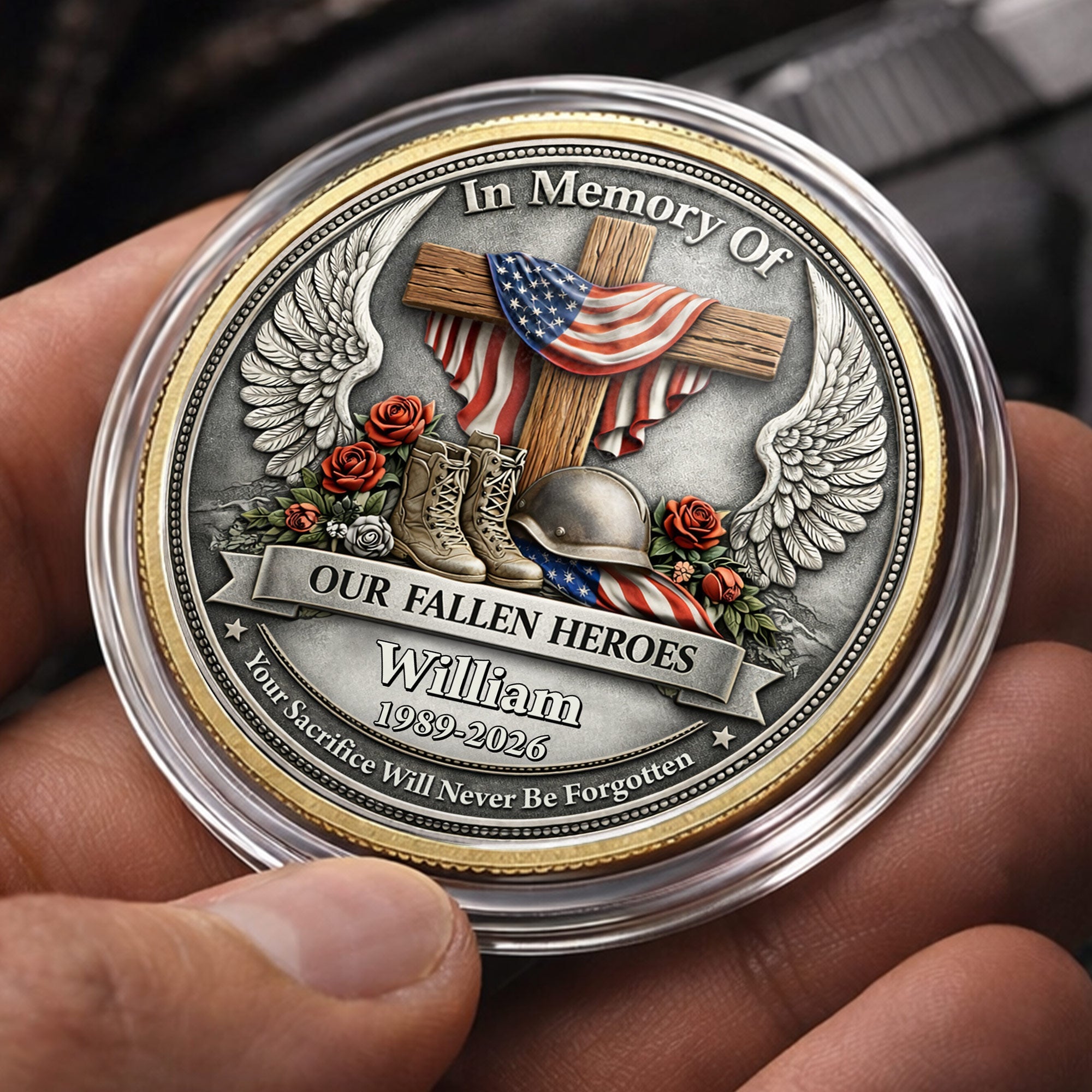 Personalized Memorial Commemorative Coin Custom Name Gift Commemorative Coin GradoCreations