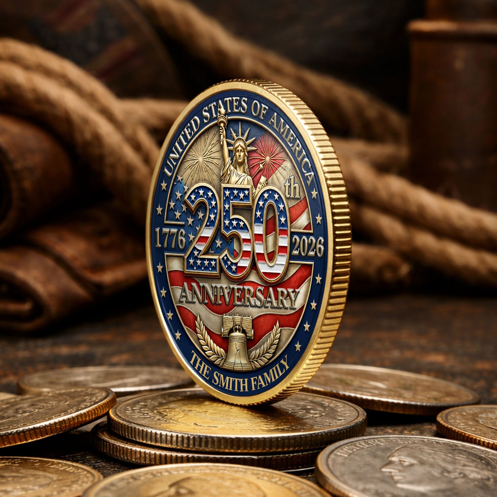 Personalized Commemorative Coin Custom Name Gift for Family Commemorative Coin GradoCreations