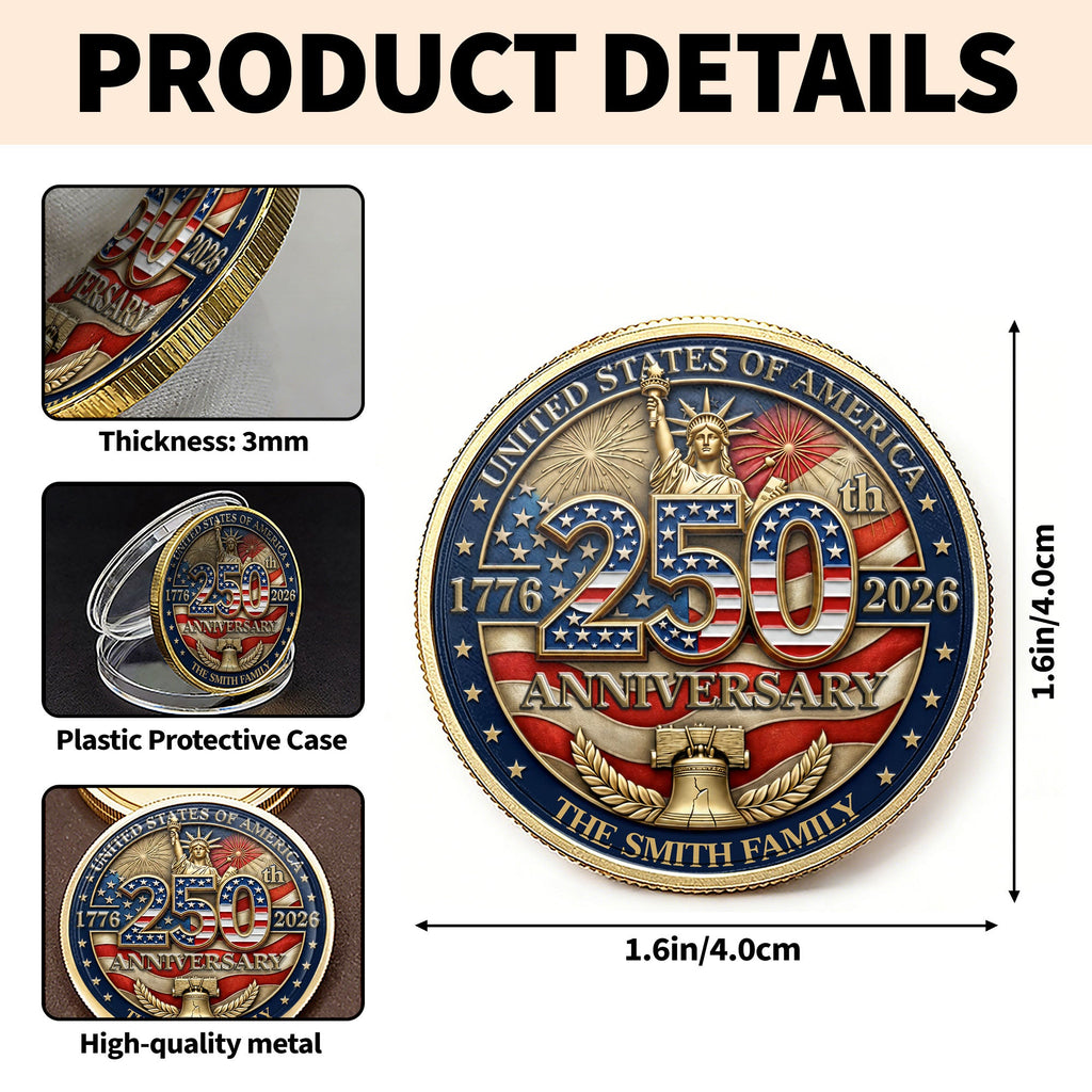 Personalized Commemorative Coin Custom Name Gift for Family Commemorative Coin GradoCreations