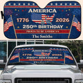 Personalized Auto Sunshade USA Map Stars Custom Car Gift Auto Sun Shades GradoCreations