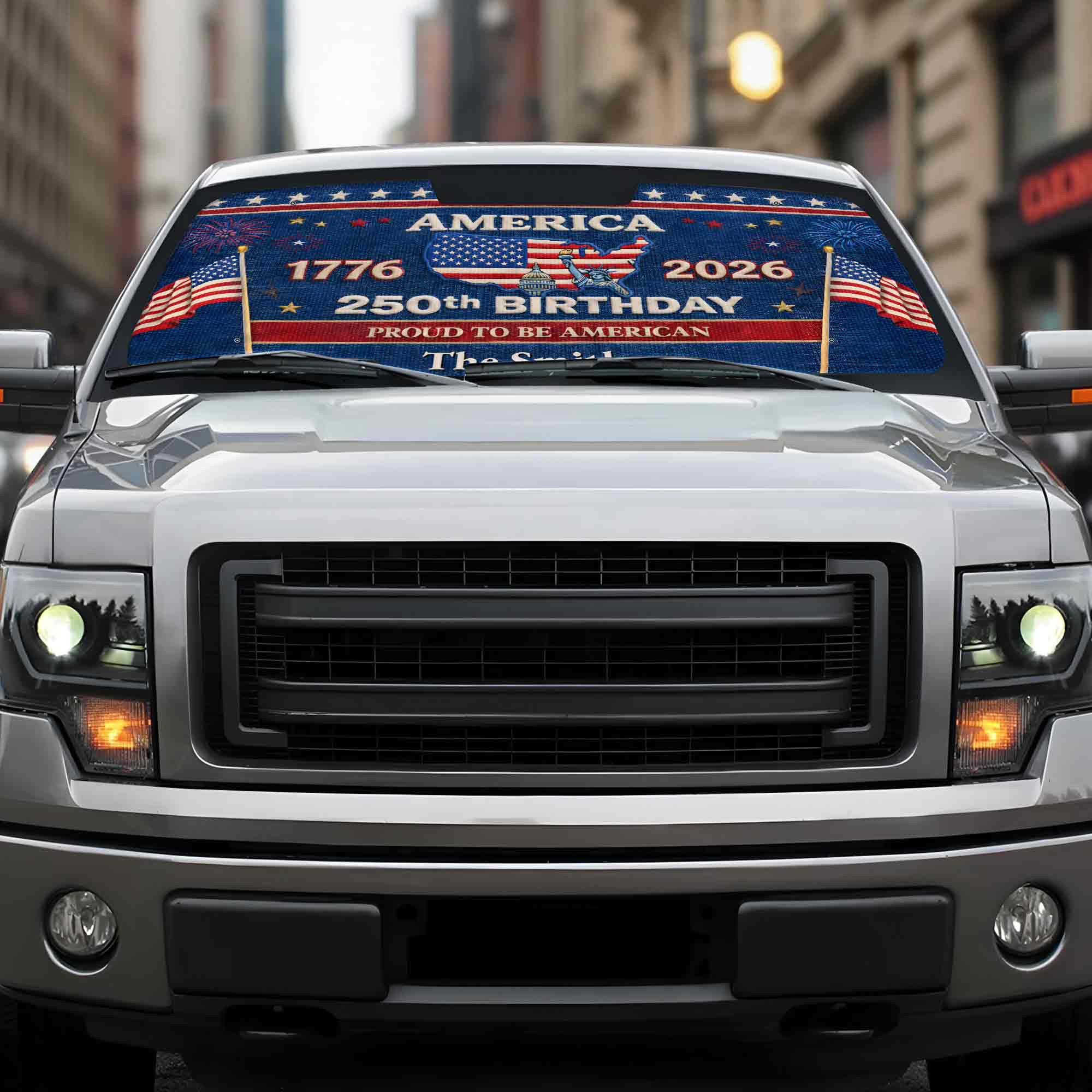 Personalized Auto Sunshade USA Map Stars Custom Car Gift Auto Sun Shades GradoCreations