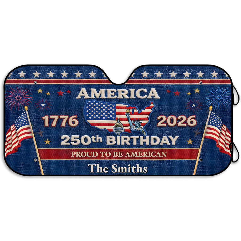 Personalized Auto Sunshade USA Map Stars Custom Car Gift Auto Sun Shades GradoCreations