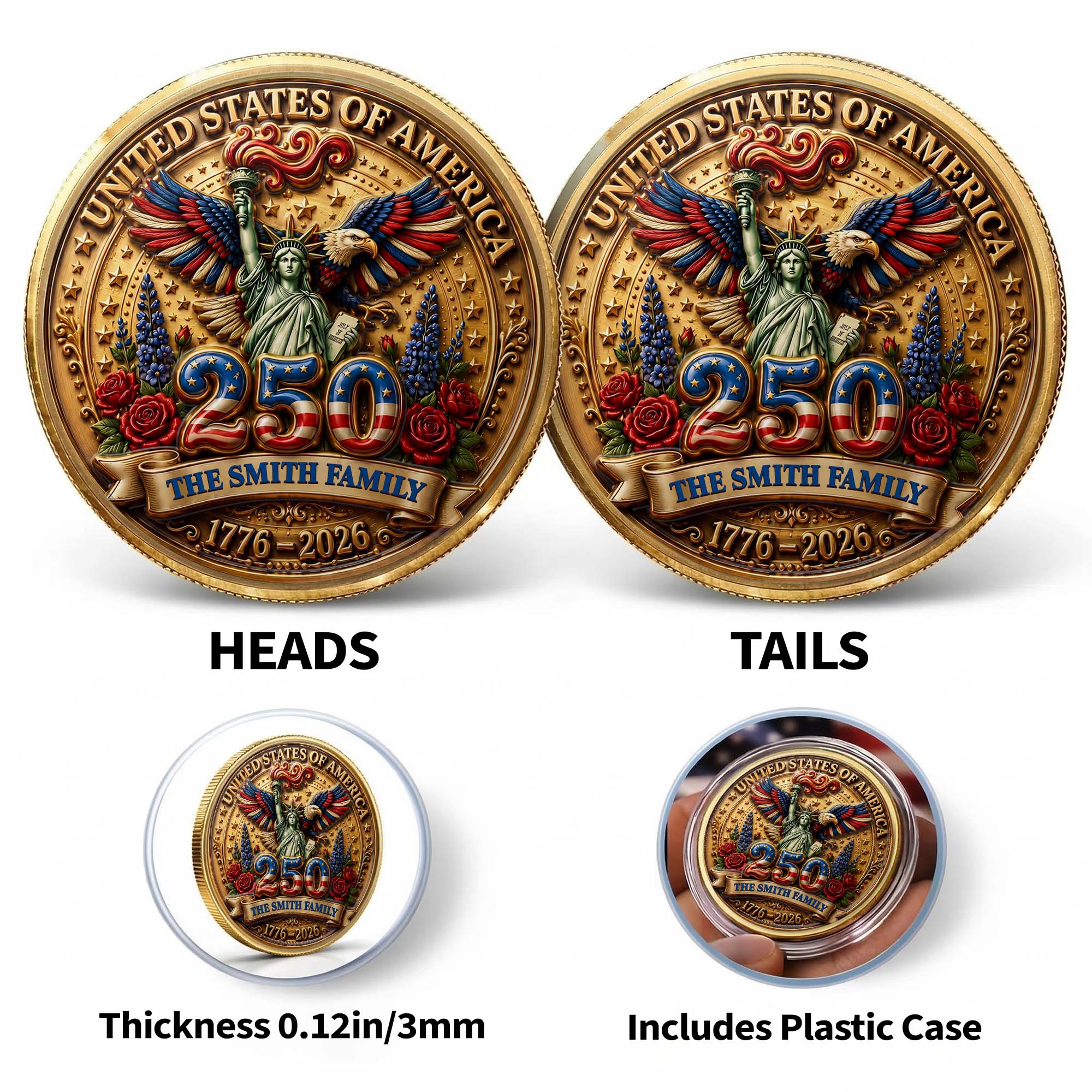 Personalized Commemorative Coin Custom Name Family Gift Commemorative Coin GradoCreations