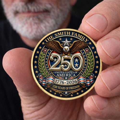 Custom Commemorative Coin 250 Years Freedom Gift for Dad Commemorative Coin GradoCreations
