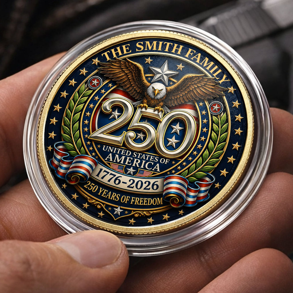 Custom Commemorative Coin 250 Years Freedom Gift for Dad Commemorative Coin GradoCreations