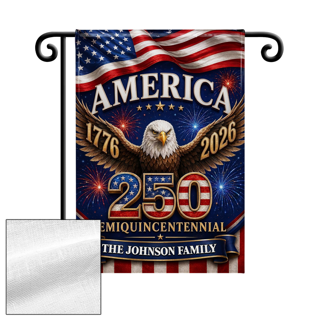 Personalized American Flag Fireworks Garden Flag for 4th of July Garden Flag GradoCreations