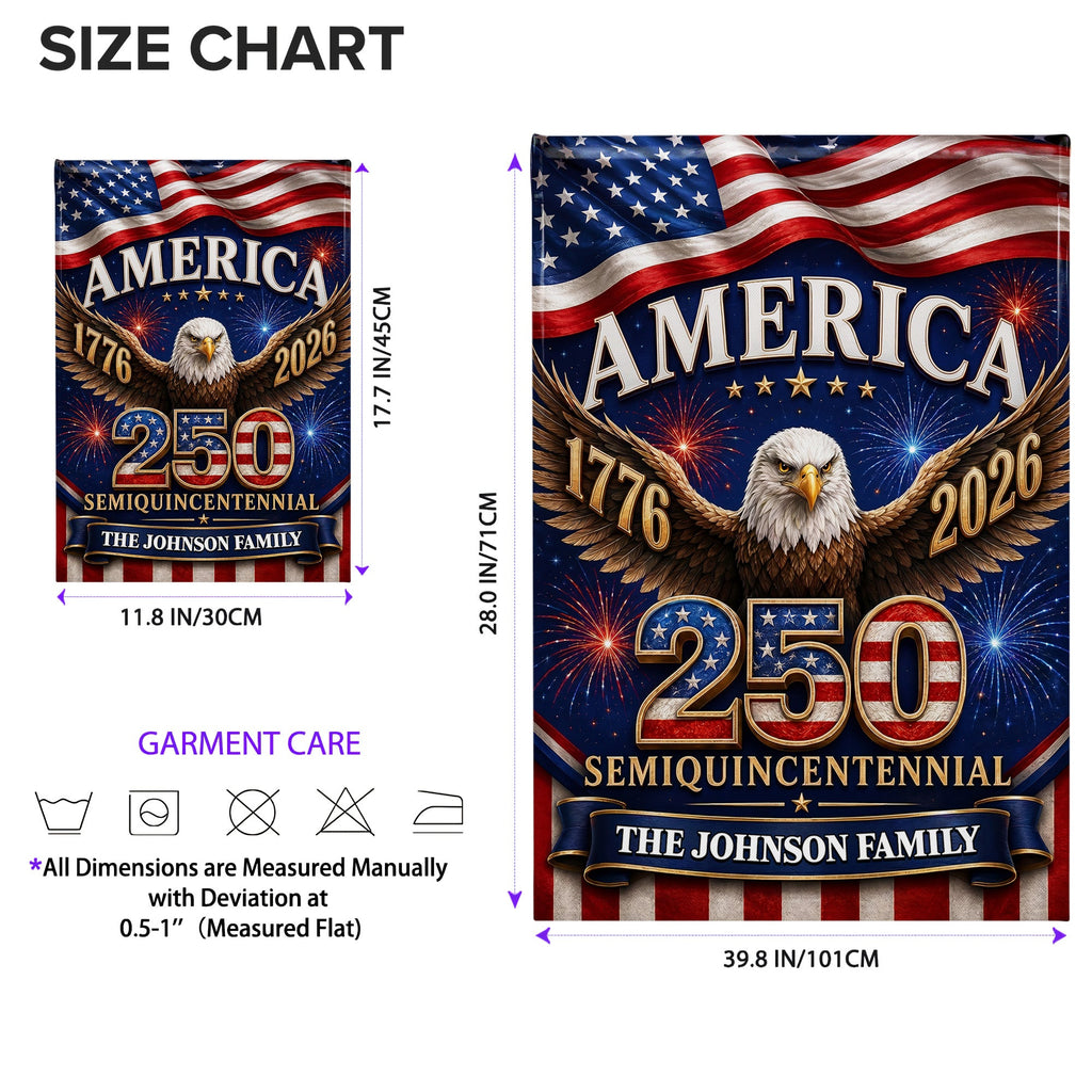 Personalized American Flag Fireworks Garden Flag for 4th of July Garden Flag GradoCreations