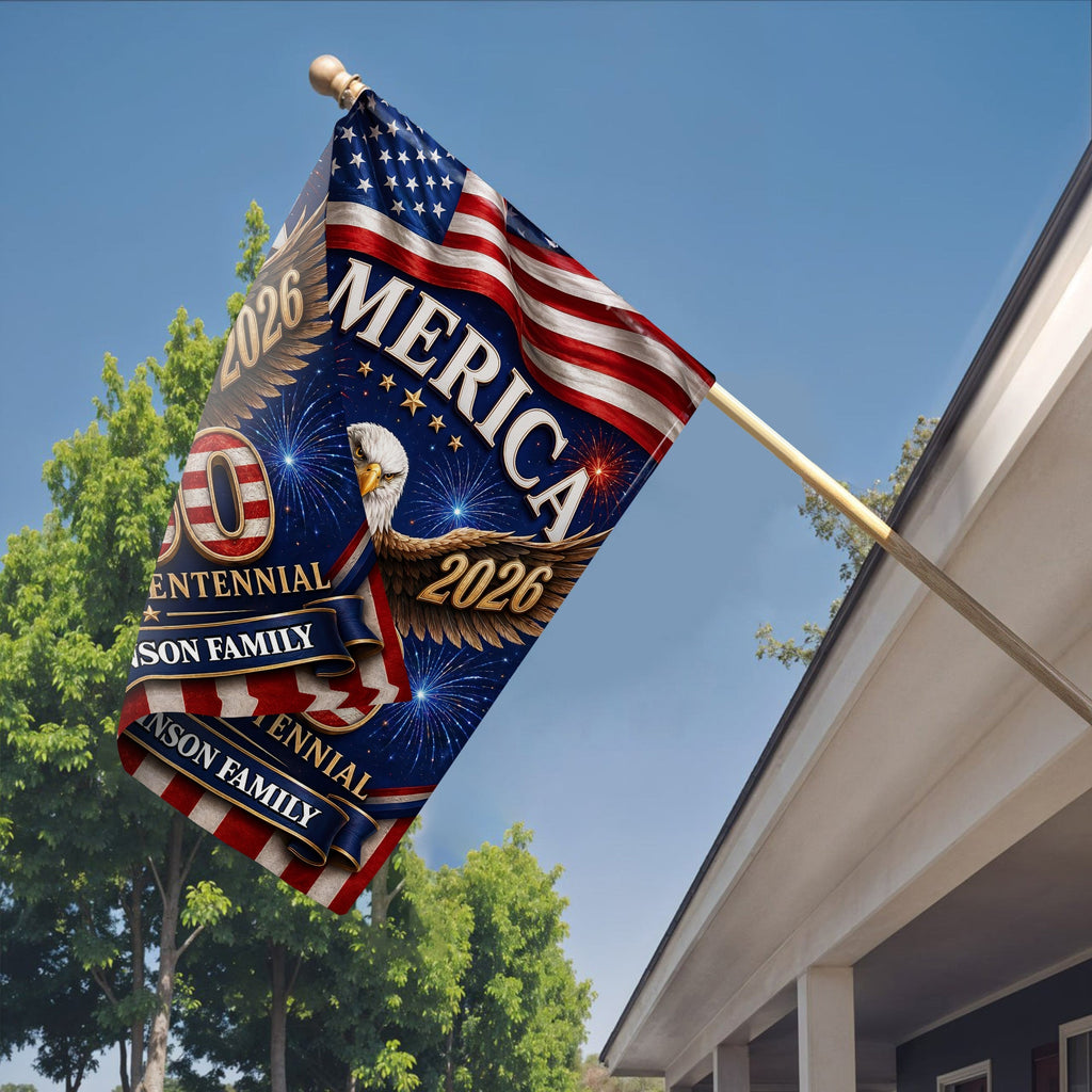 Personalized American Flag Fireworks Garden Flag for 4th of July Garden Flag GradoCreations