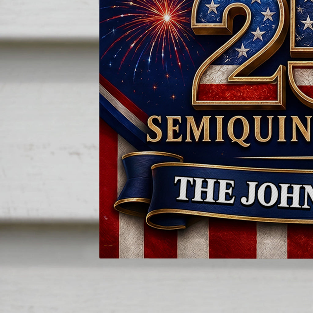 Personalized American Flag Fireworks Garden Flag for 4th of July Garden Flag GradoCreations