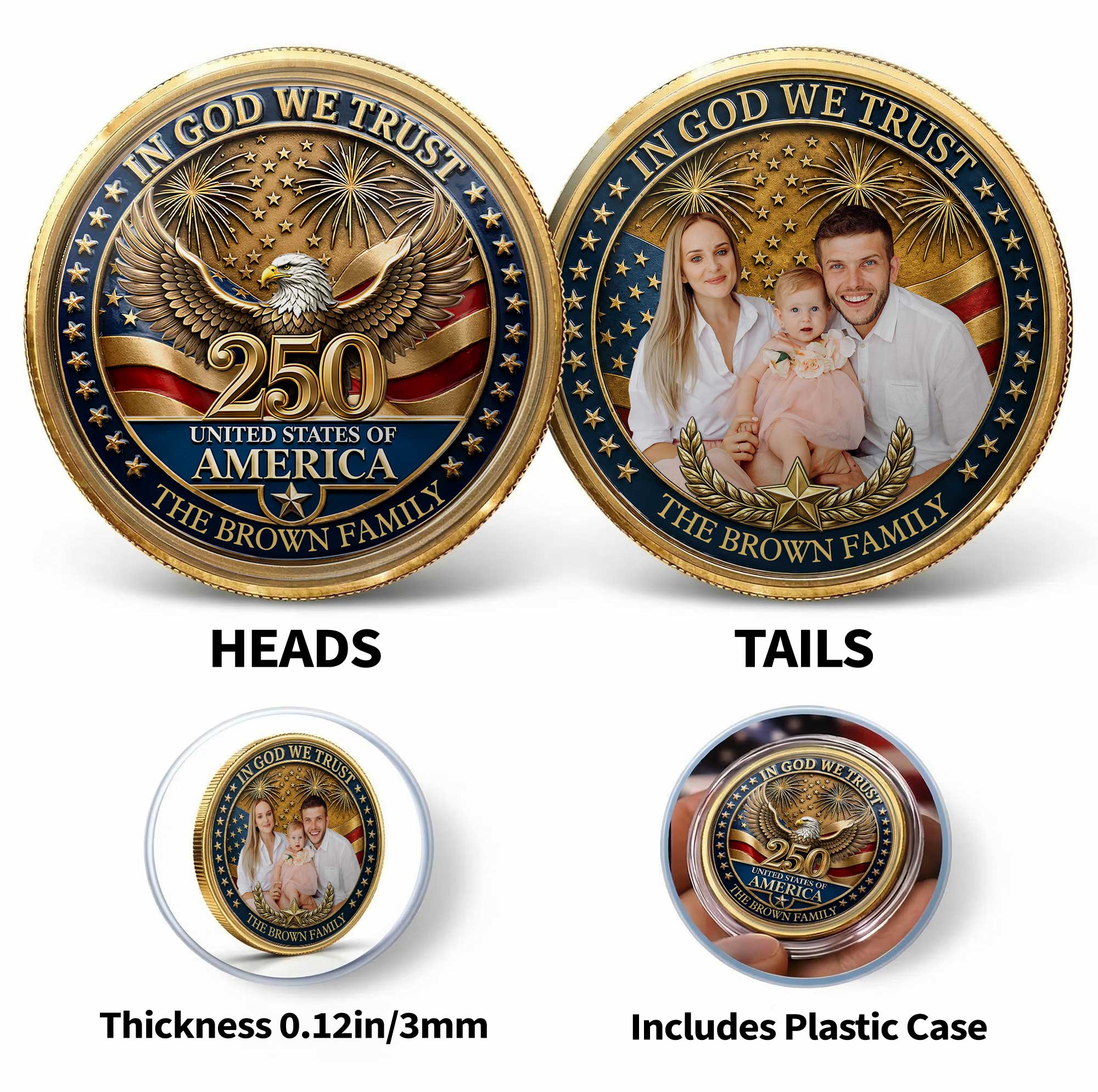 Personalized Commemorative Coin Custom Name Gift for Dad Commemorative Coin GradoCreations