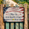 Personalized Metal Wall Sign Family Name American Flag Gift Metal Sign GradoCreations