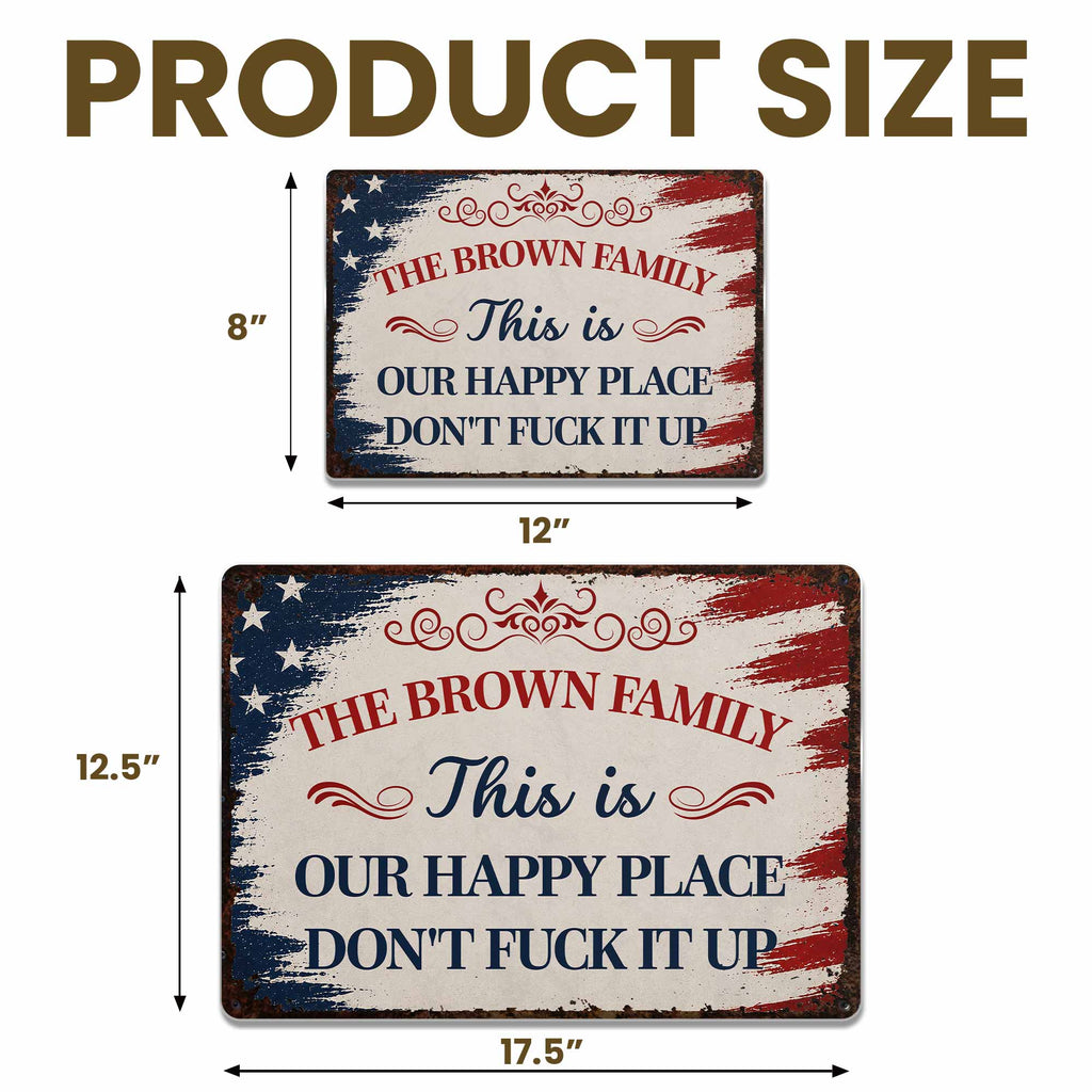 Personalized Metal Wall Sign Family Name American Flag Gift Metal Sign GradoCreations