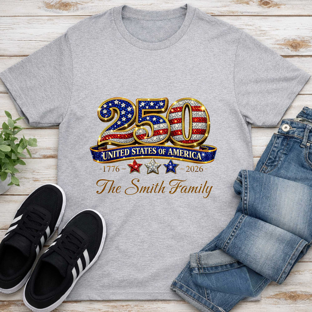 Personalized Family T-Shirt & Hoodie USA Flag Gift for Dad Shirt GradoCreations