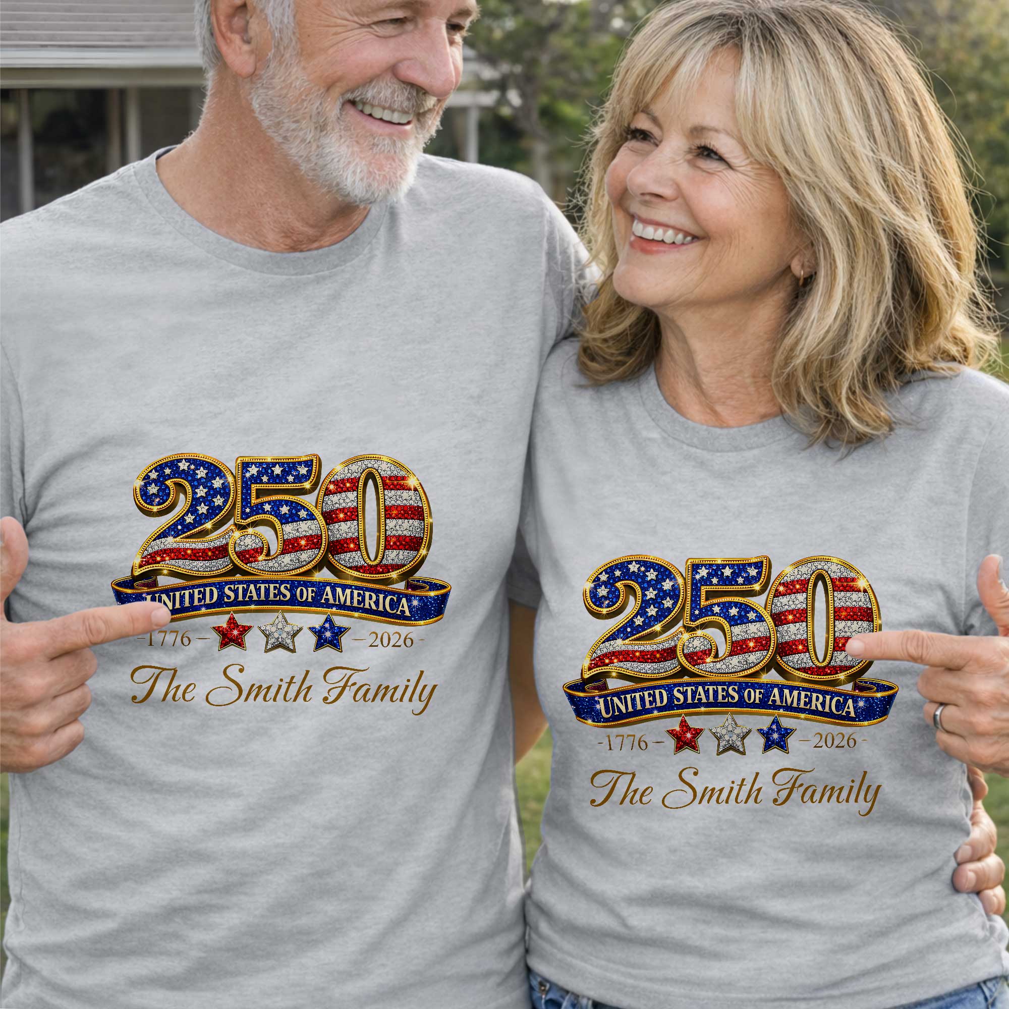 Personalized Family T-Shirt & Hoodie USA Flag Gift for Dad Shirt GradoCreations