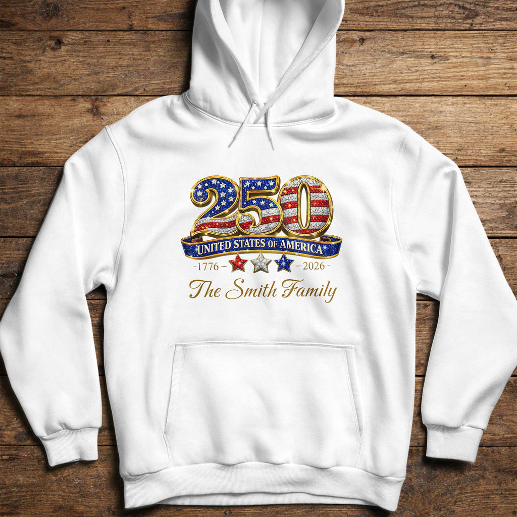 Personalized Family T-Shirt & Hoodie USA Flag Gift for Dad Shirt GradoCreations