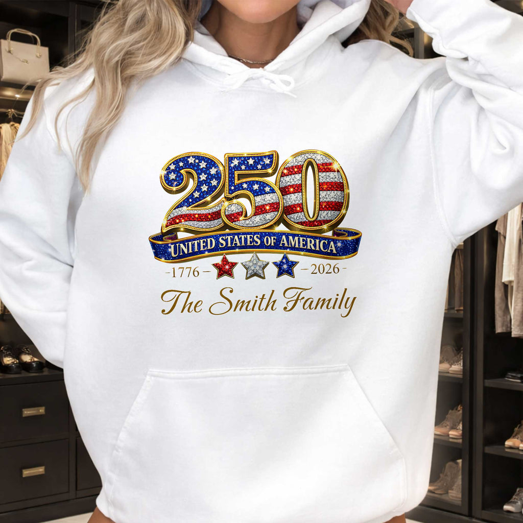 Personalized Family T-Shirt & Hoodie USA Flag Gift for Dad Shirt GradoCreations