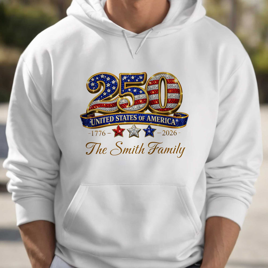 Personalized Family T-Shirt & Hoodie USA Flag Gift for Dad Shirt GradoCreations