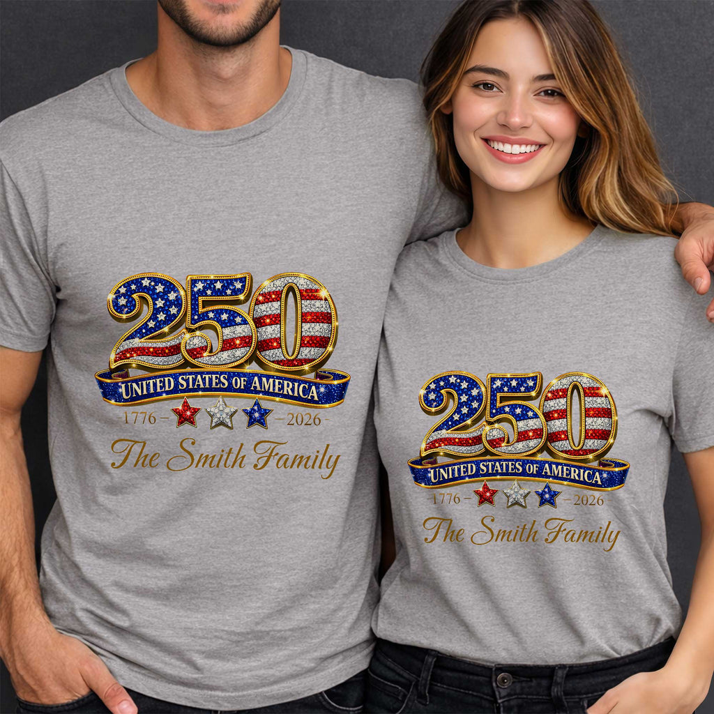 Personalized Family T-Shirt & Hoodie USA Flag Gift for Dad Shirt GradoCreations