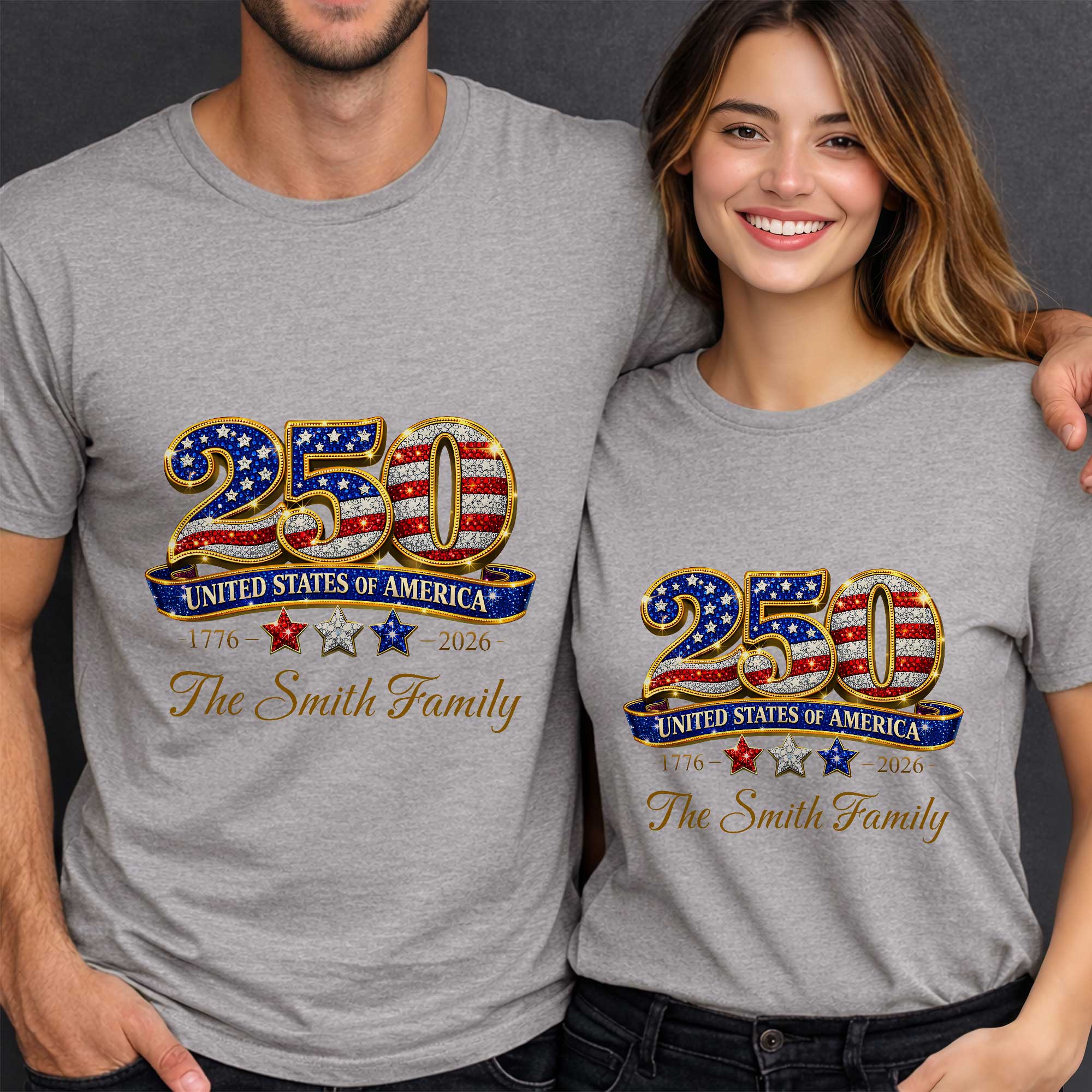 Personalized Family T-Shirt & Hoodie USA Flag Gift for Dad Shirt GradoCreations