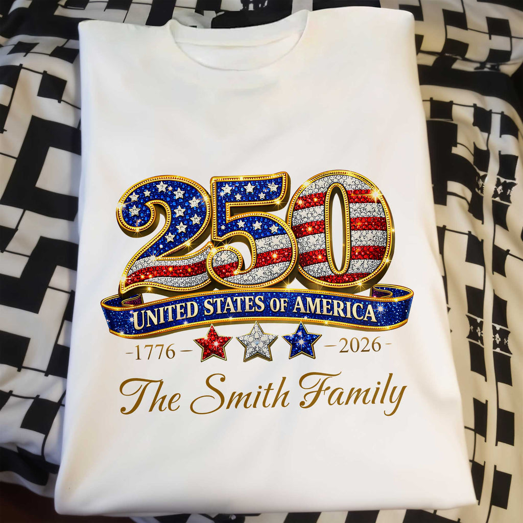 Personalized Family T-Shirt & Hoodie USA Flag Gift for Dad Shirt GradoCreations